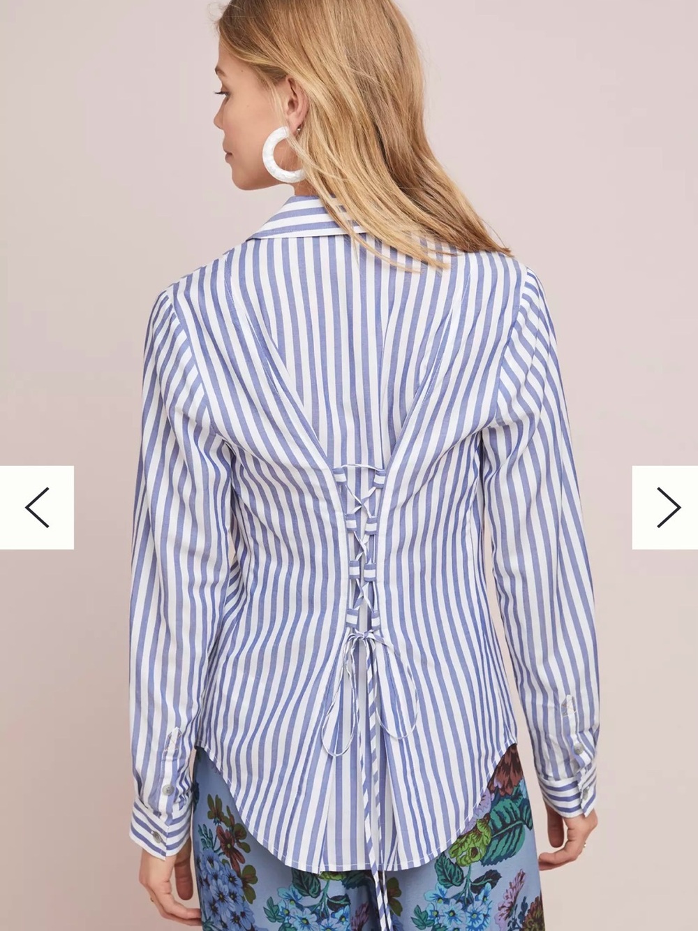 Anthropologie Pilcro Blue and White Striped Button-Down Shirt